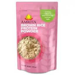 Amrita Brown Rice Protein Powder - Unflavored Vegan Protein Powder - Non-GMO, Gluten-Free, and Soy-Free - Plant-Based Protein - 15 Servings, 1 lb