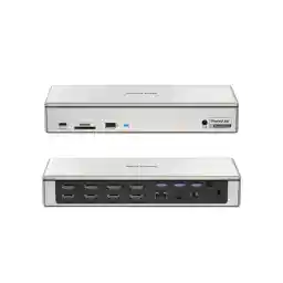 WAVLINK DisplayLink Docking Station Quad Monitors 5K 4K@60Hz, 19-In-1 USB C/USB A Laptop Dock for M1 M2 Mac & Windows Laptops with 4 HDMI, 4 DP, 2.5G RJ45, 180W AC Power Supply, 10Gbps Data Transfer