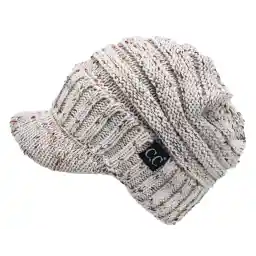 C.C Trendy Warm Oversized Chunky Soft Oversized Ribbed Slouchy Knit Hat with Visor Brim