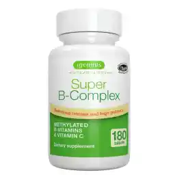 Igennus Super B-Complex Methylated B-Vitamins, MTHFR Supplement with Methylfolate & B12 Methylcobalamin, High Bioavailability & Potency, Vegan, Lab Verified, 180 Small Tablets