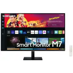 SAMSUNG 32" M70B Series 4K UHD USB-C Smart Monitor & Streaming TV, 4ms, 60Hz, HDR10, Wireless Display, Gaming and IoT Hubs, Alexa Built in, LS32BM702UNXGO, 2022, Black