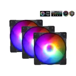 SAMA BLB 3 in 1 ARGB PC Case Fans with Fan Hub 120mm Fan Molex High Performance High Airflow Fan Kit Quiet Edition Computer Cooling Case Fan Black