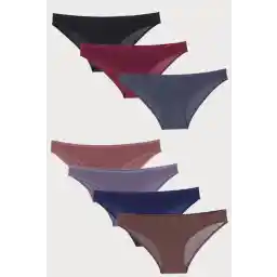 Nicoletta Kadın Külot 7 Li Paket Likralı Bordo Pamuklu