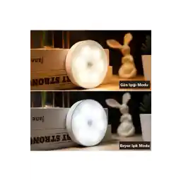 Kenko Hareket Sensörlü Lamba 8 Ledli 2 Modlu Usb Şarjlı Beyaz ve Gün Işığı Modlu Led Işık Pır Dedektörlü