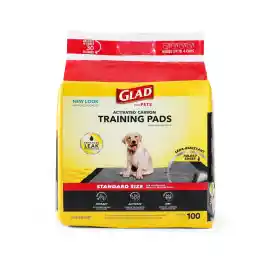 Glad for Pets Black Charcoal Puppy Pads, 23"x23" Disposable Pee Pad That Absorbs & Neutralizes Urine Instantly, Activated Carbon Training Pads For Dogs - 100 Count