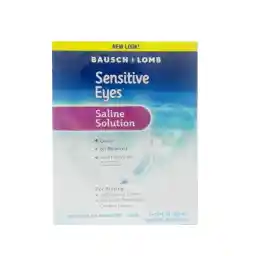 Bausch + Lomb Sensitive Eyes Saline Solution, Gentle Daily Rinse for Soft & Gas Permeable Contact Lenses, with Potassium, 12 Fl Oz (Pack of 2)