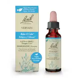 Bach Original Flower Remedies, Vervain (Non-Alcohol Formula) - Relax & Calm - Natural Homeopathic Flower Essence for Emotional Balance - Vegan, Gluten Free, Sugar Free - 10mL Dropper