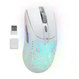 Glorious Gaming Model O 2 Wireless Gaming Mouse - Hybrid 2.4GHz & Bluetooth Wireless, 68g Superlight, Long Battery Life, 26k BAMF 2.0 Sensor, RGB, Ambidextrous, 6 Buttons, PTFE Feet - White