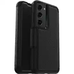OtterBox Strada-hoesje voor Galaxy S22+, schokbestendig, valbestendig, lederen folio met kaarthouder, 3x getest volgens militaire standaard, Zwart