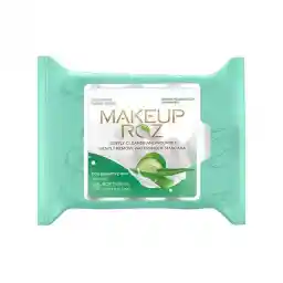 دستمال مرطوب پاک کننده آرایش میکاپ رز مدل خیار و آلوئه ورا بسته 25 عددی