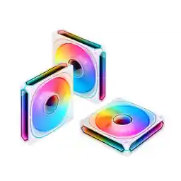 JONSBO FR-505W (Positive) 3 PACK, Positive Blade,120mm Case Fan, H25MM ARGB Infinity Mirror Series,3 Sides ARGB lighting along with the Front ARGB ,Lower noise level,3pcs in Pack,White