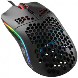 Glorious Gaming Model O- (Small) Compacte Bedrade Gaming Muis - 58g Superlicht Honingraat Ontwerp, RGB, Pixart 3360 Sensor, Ambidexter, Omron Switches - Mat Zwart
