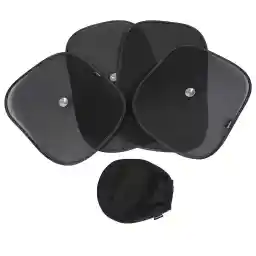 Amazon Basics Car Sun Shades with 120 and 100 GSM Polyester with Suction Cup for Darker Shadow - 2 Semi-Transparent (20" x 12") and 2 Transparent (20" x 12")