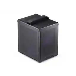 JONSBO C6 HANDLE MTX Computer Case,Simple Compact Desktop Micro ATX Chassis,1+2 Disk Bays Steel Plate Case,ATX Power Bite (L185mm Max.),Support 75mm CPU Cooler,Upper Cover/Side Panel Tool-free, Black