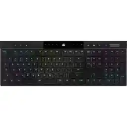 Corsair K100 AIR Wireless RGB Mechanical Gaming Keyboard - Ultra-Thin, Sub-1ms Slipstream , Low-Latency Bluetooth, Cherry MX Ultra Low Profile Keyswitches - NA Layout, QWERTY - Black