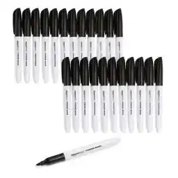 Amazon Basics Permanent Markers, Black, 24-Pack