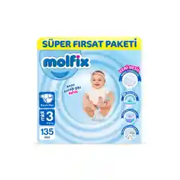 Molfix Bebek Bezi 3 Beden Midi Süper Fırsat Paketi 135 Adet
