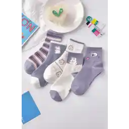 BGK 5’li Tavşan Desen Kolej Çorap Tavşan Kc 151012