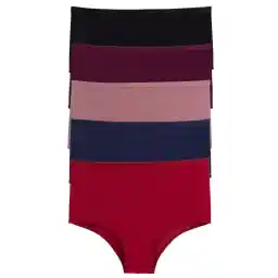 Nicoletta Kadın Külot 5 Li Paket Yüksek Bel Pamuklu Likrali Bordo