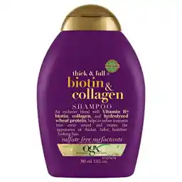 OGX Thick & Full + Biotin & Collagen Volumizing Shampoo, Nutrient-Infused Hair Shampoo with Vitamin B7 Biotin Gives Hair Volume & Body for 72+ Hours, Sulfate-Free Surfactants, 13 fl. oz OGX Thick & Full + Biotin & Collagen Volumizing Shampoo, Nutrient-Infused Hair Shampoo with Vitamin B7 Biotin Gives Hair Volume & Body for 72+ Hours, Sulfate-Free Surfactants, 13 fl. oz
