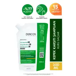 Vichy Dercos Anti-dandruff Kepek Karşıtı Bakım Şampuanı, Kuru Saçlar , Yeniden Dolum Paketi 500 ml