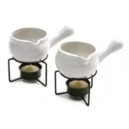 Norpro 210 Ceramic Butter Warmers, Set of 2, 1/3 cup/3 oz., White