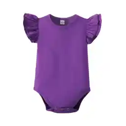 Magic Park Baby Girls Ruffle Sleeve Bodysuit Toddler Girl Shirts Jumpsuit (Dark Purple, 9-12 Months)