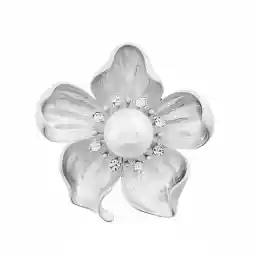 Yellow Flower White Faux Pearl Brooch Pin Layered Flower Lapel Pin Women Girls Dress Suit Cardigan Safty Pin Metal Flower Decor Mother's Day Christmas Gift