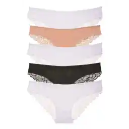 Nicoletta Kadın Külot 5 Li Paket Arkası Dantel Likralı Mıxcolor