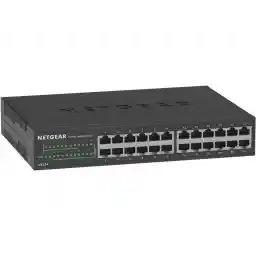 Netgear GS324 24-Port Gigabit Ethernet Unmanaged PoE+ Essentials Switch with 16-Ports PoE+ (190W), GS324-200NAS