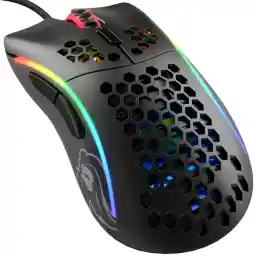 Glorious Gaming Model D- (Small) Bedrade Gaming Muis - 61g Superlicht Honingraat Ontwerp, RGB, Ergonomisch, Pixart 3360 Sensor, Omron Schakelaars, PTFE Voetjes, 6 Knoppen - Mat Zwart
