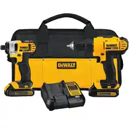 DEWALT 20V MAX Cordless Drill and Impact Driver, Power Tool Combo Kit with 2 Batteries and Charger (DCK240C2)