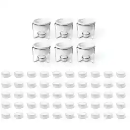 Butter Warmers 6 Piece Set Ceramic Ramekins & 50 Tealight Candles, Great For Butter, Seafood, Chocolate or Cheese Fondue, Dishwasher Safe, & Microwave - Oven Safe