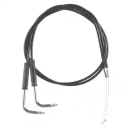 Black Vinyl Coated +2" Throttle Cable set for 1996-2007 Harley Road King FLHR models without Cruise - HC-0337-0145-RK