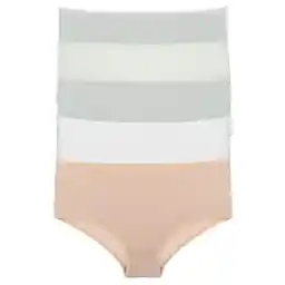 Nicoletta Kadın Külot Yuksek Bel 5 li Paket Likralı Bambu EKRU