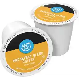 Amazon Brand - Happy Belly Light Roast Coffee Pods, Breakfast Blend, Compatible with Keurig 2.0 K-Cup Brewers, 100 Count