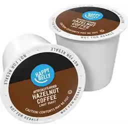 Amazon Brand - Happy Belly Light Roast Coffee Pods, Hazelnut Flavored, Compatible with Keurig 2.0 K-Cup Brewers, 100 Count