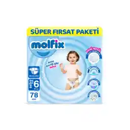 Molfix Bebek Bezi 6 Beden Extra Large Süper Fırsat Paketi 78 Adet