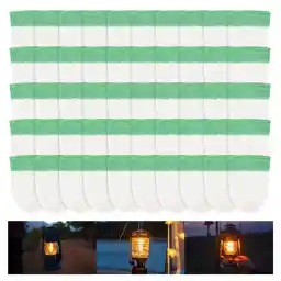 50PCS Propane Lantern Mantles String Tie Lantern Mantles Lantern Cover U-Shape Gas Lamp Mantles for Outdoor Camping Lantern, 7.5 × 10cm