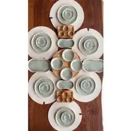 Bambum Lara - 35 Parça Porselen Kahvaltı Takımı