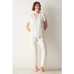 Penti Happy Striped Gömlek Pantolon Pijama Takımı