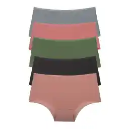 Nicoletta Kadın Külot 5 Li Paket Yüksek Bel Pamuklu Likrali Yeşil