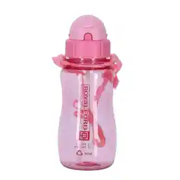 Royalford RF7581Pn 500 ml Water Bottle - Kids Bottle, Toddler With Bendy Straw | Portable Hanging Loop| Flip-Top Spill-Free Baby Sippy