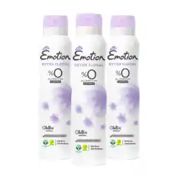 Emotion Detox Floral Kadın Vegan Deodorant 3x150ml Hızlı Kurur, Leke Bırakmaz