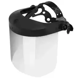 NEIKO 53819A Safety Face Shield with Clear Polycarbonate Visor, Adjustable Head Straps, Universal Fit, Protective Plastic Full Face Shield Masks for Grinding, Isolation, and Weed Whacking