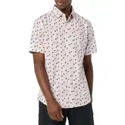 Amazon Essentials mens Short-sleeve Regular-fit Stretch Poplin Shirt