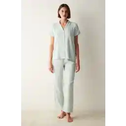 Penti Josie Green Printed Gömlek Pantolon Mint Yeşili Pijama Takımı