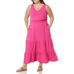 Amazon Essentials Women's Sleeveless Elastic Waist Summer Maxi Dress (Available in Plus Size)