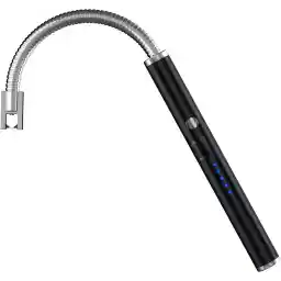 SKY-TOUCH Arc Lighter, Flameless Electronic Lighter With Led Battery Indicator, Rechargeable Usb Lighter Wind & Weatherproof Lighter For Kitchen, Barbecue, Candles, Fireworks, Gas Stove, Black