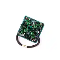 کش مربع سبز مو | دست ساز دلینا